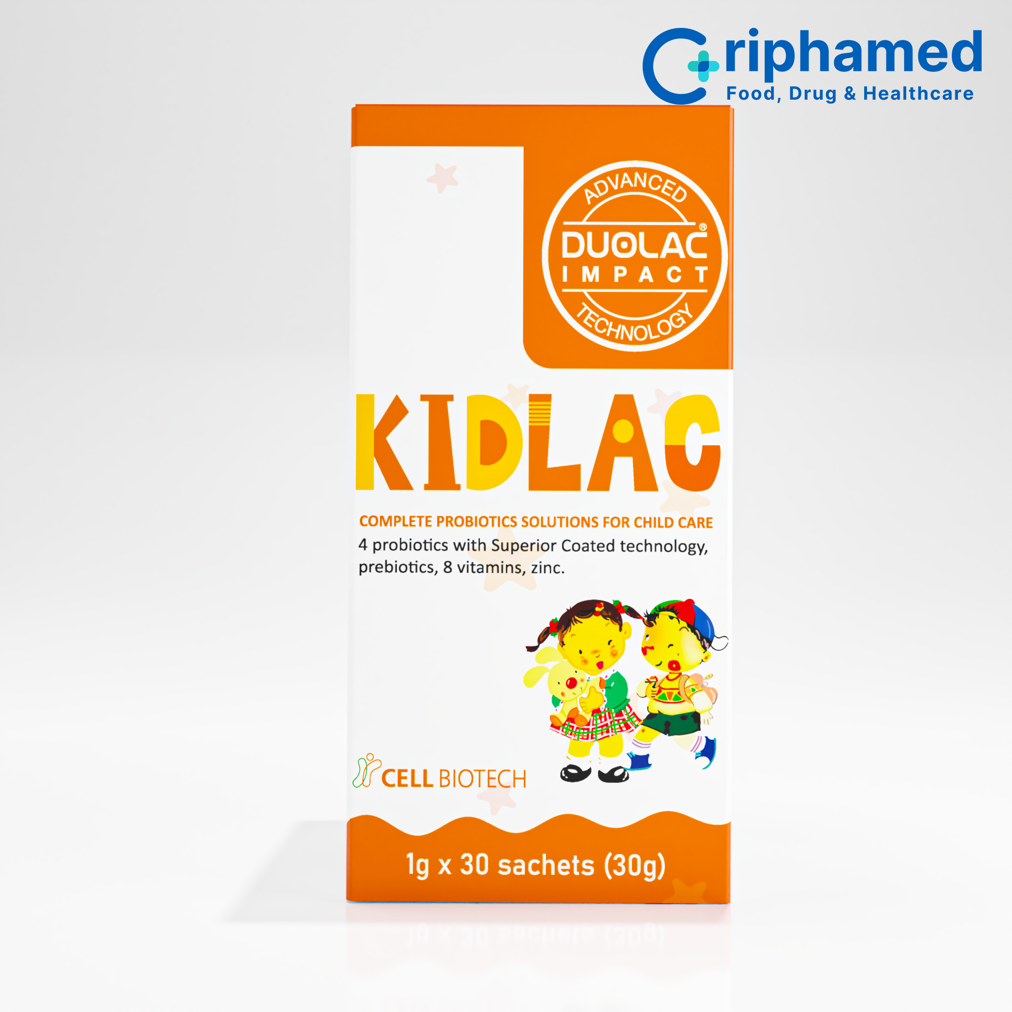 Men vi sinh hỗ trợ tiêu hóa cho trẻ Kidlac (Hộp 30 gói)