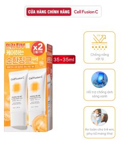 Kem chống nắng an toàn cho mọi loại da Cell Fusion C Derma Relief Sunscreen 100 SPF50+/PA++++ 35ml + 35ml