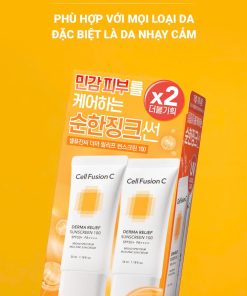 Kem chống nắng an toàn cho mọi loại da Cell Fusion C Derma Relief Sunscreen 100 SPF50+/PA++++ 35ml + 35ml