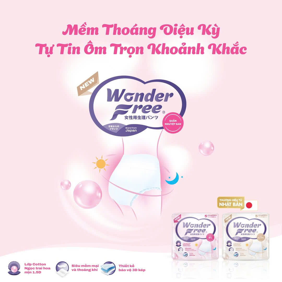 Quần nguyệt san WONDER FREE size XL-XXL (5 miếng)