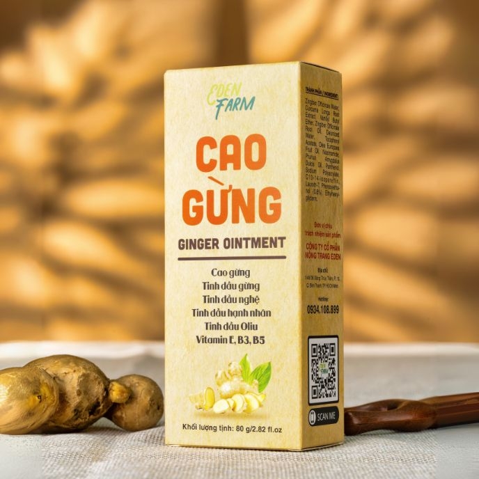 Cao gừng Eden Farm 80gr hỗ trợ nhức mỏi xương khớp, giữ ấm cơ thể, giảm mỡ bụng