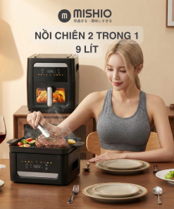 Nồi Chiên Không Dầu Kèm Vỉ Nướng 2-in-1 Mishio MK407: Nâng Tầm Món Ngon, Tiện Lợi Vượt Trội