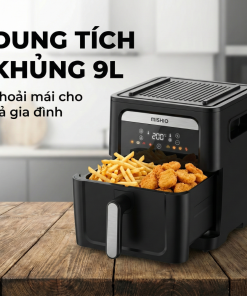 Nồi Chiên Không Dầu Kèm Vỉ Nướng 2-in-1 Mishio MK407: Nâng Tầm Món Ngon, Tiện Lợi Vượt Trội