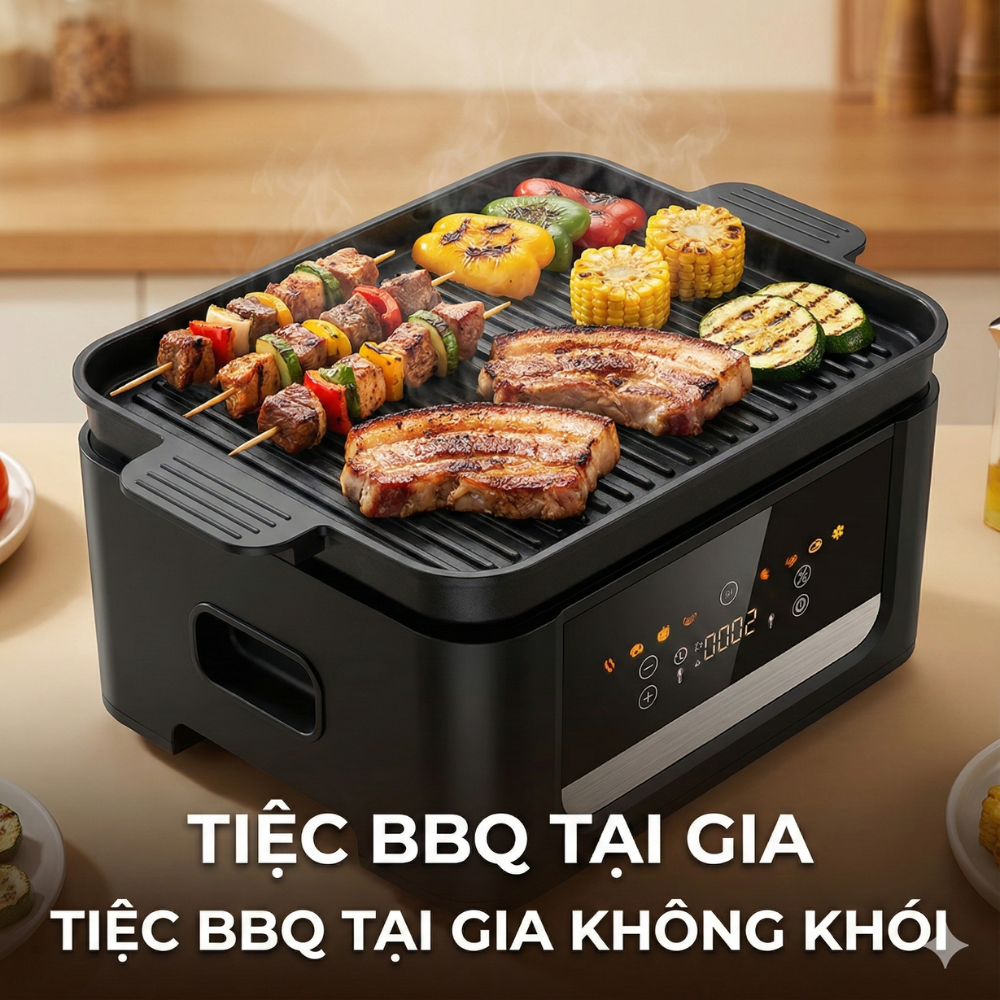 Nồi Chiên Không Dầu Kèm Vỉ Nướng 2-in-1 Mishio MK407: Nâng Tầm Món Ngon, Tiện Lợi Vượt Trội