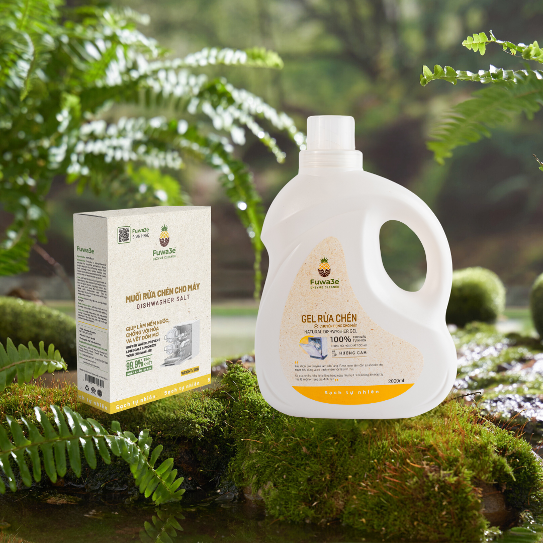 Gel rửa chén bát cho máy FUWA3E Enzyme sạch x2 2L