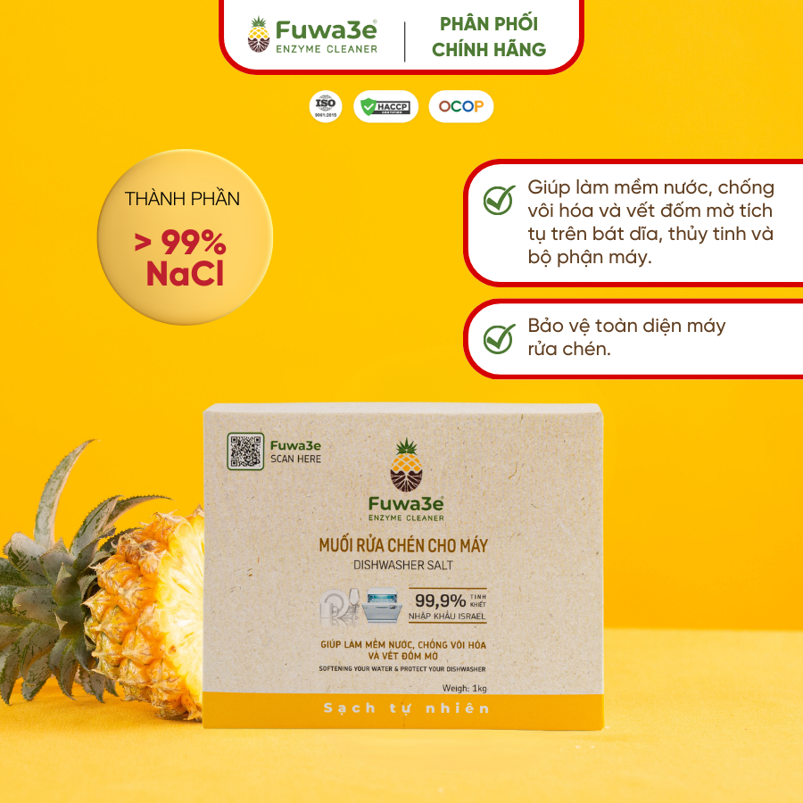 Gel rửa chén bát cho máy FUWA3E Enzyme sạch x2 2L