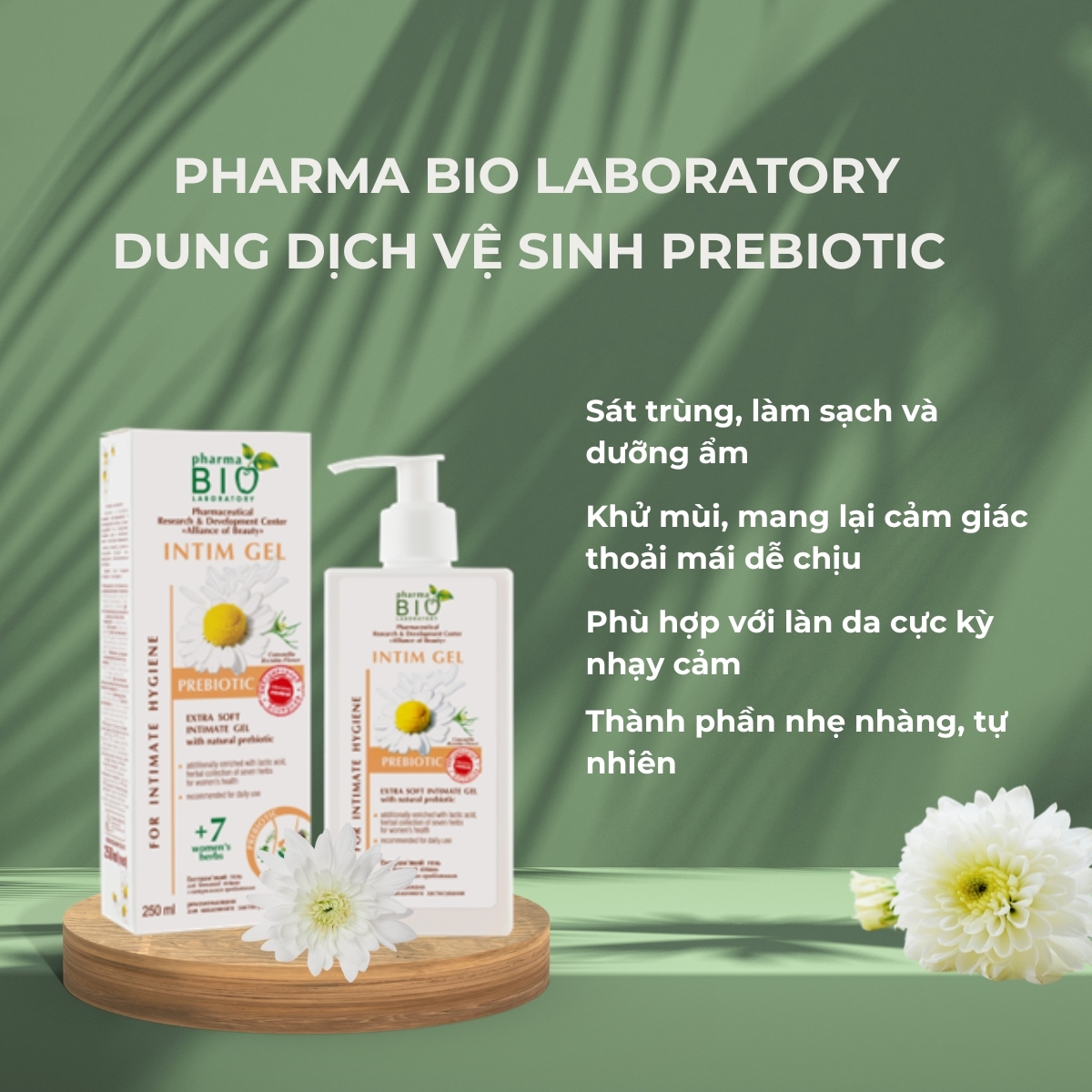Dung dịch vệ sinh Pharma Bio Laboratory chứa prebiotic tự nhiên 250ml
