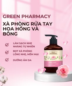 Xà phòng rửa tay Green Pharmacy Hoa hồng và Bông 460ml