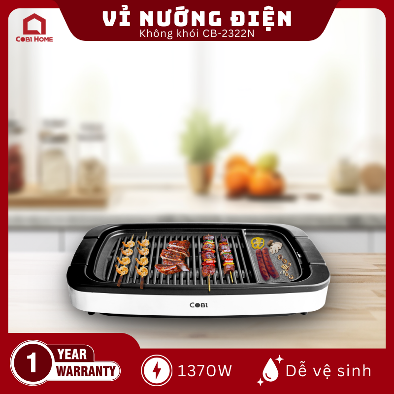 Vỉ nướng điện không khói COBI CB-2322N – Dễ vệ sinh, tiện lợi tại nhà_355041
