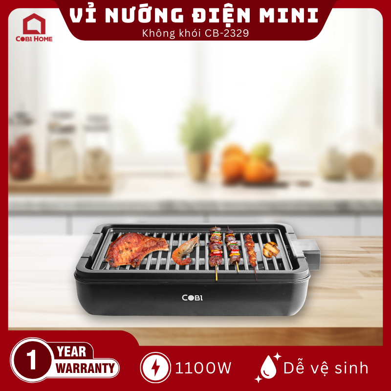 Vỉ Nướng Điện Không Khói Mini BBQ Cobi_355042