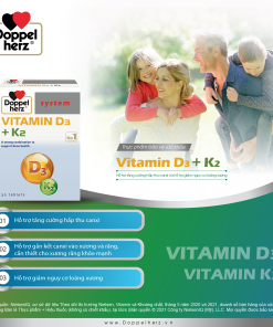 TPBVSK Vitamin D3 + K2 hỗ trợ tăng cường hấp thu canxi, giảm nguy cơ loãng xương