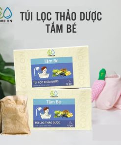 Túi lọc thảo dược tắm bé COME ON ngừa rôm sảy, làm mát da, hộp 10 gói