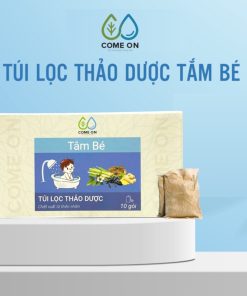Túi lọc thảo dược tắm bé COME ON ngừa rôm sảy, làm mát da, hộp 10 gói
