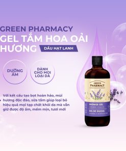 Gel tắm Green Pharmacy Hoa oải hương và dầu hạt lanh 500ml