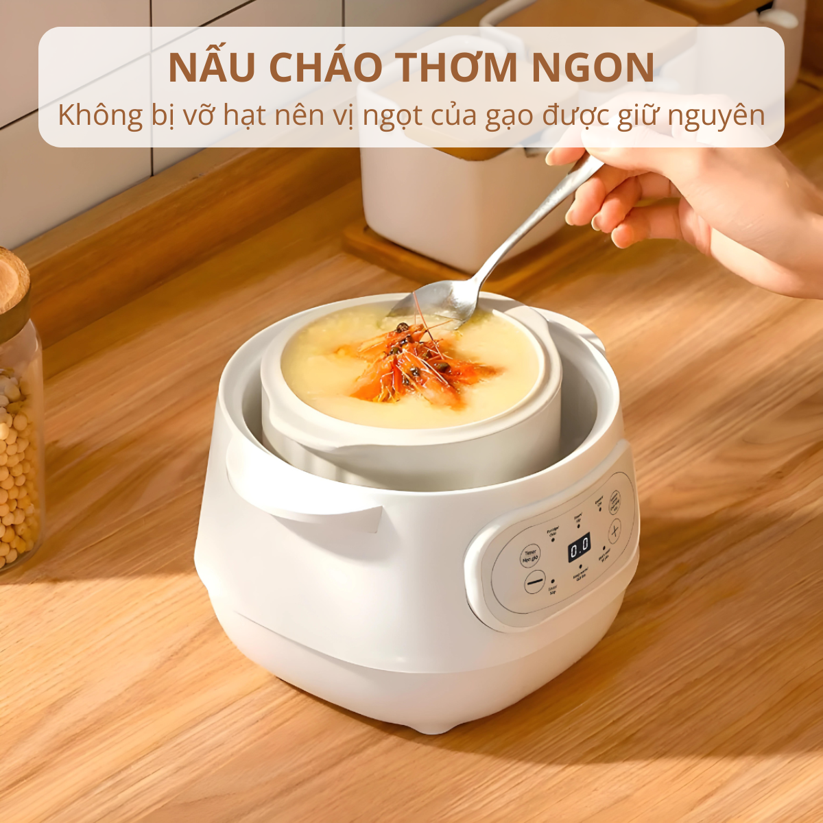Nồi nấu cháo ăn dặm – chưng yến Mishio MK383 (1L)