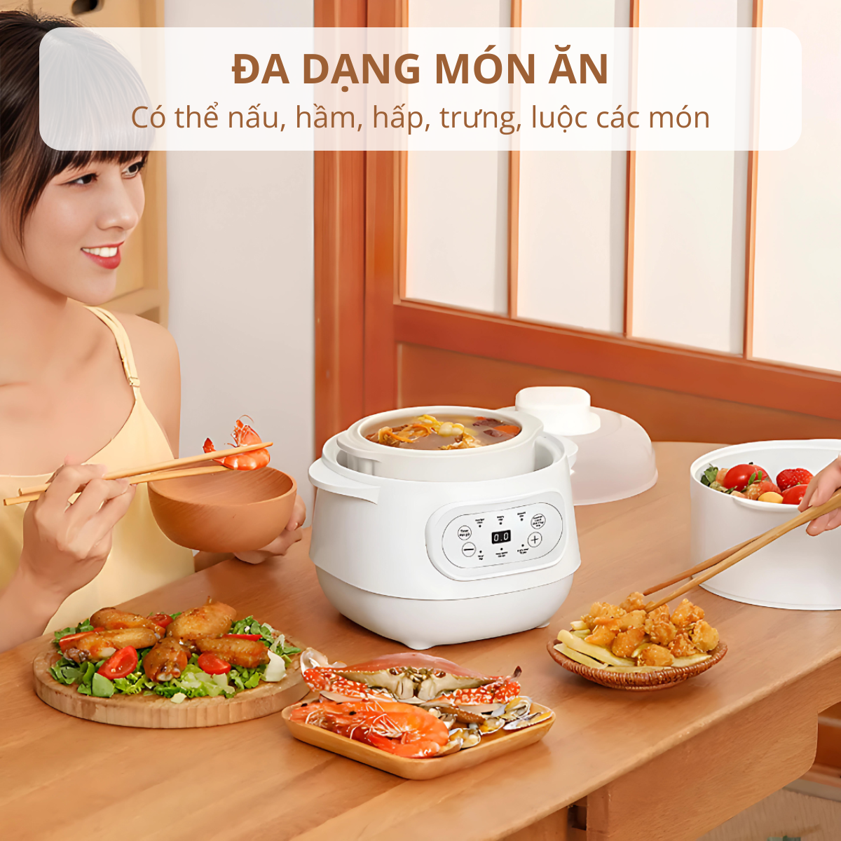 Nồi nấu cháo ăn dặm – chưng yến Mishio MK383 (1L)