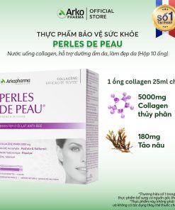 Nước uống collagen ARKOPHARMA PERLES DE PEAU hỗ trợ dưỡng ẩm da, làm đẹp da (Hộp 10 ống)