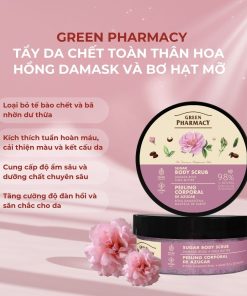 Tẩy da chết toàn thân Green Pharmacy Hoa hồng Damask và Bơ hạt mỡ 200ml