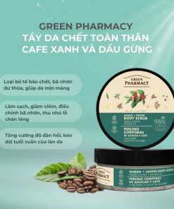Tẩy da chết toàn thân Green Pharmacy Cafe xanh và dầu gừng 200ml