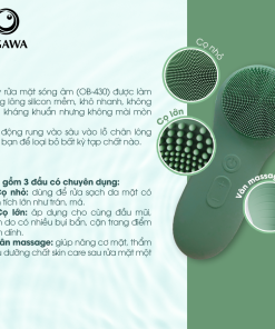 OGAWA Beauty – Silicone Facial Cleansing Brush (OB-430) / Máy rửa mặt sóng âm (OB-430), hiệu Ogawa