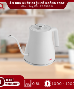 Ấm đun nước điện cổ ngỗng COBI màu trắng 0.8L_CB-LPS-1996-W_341715