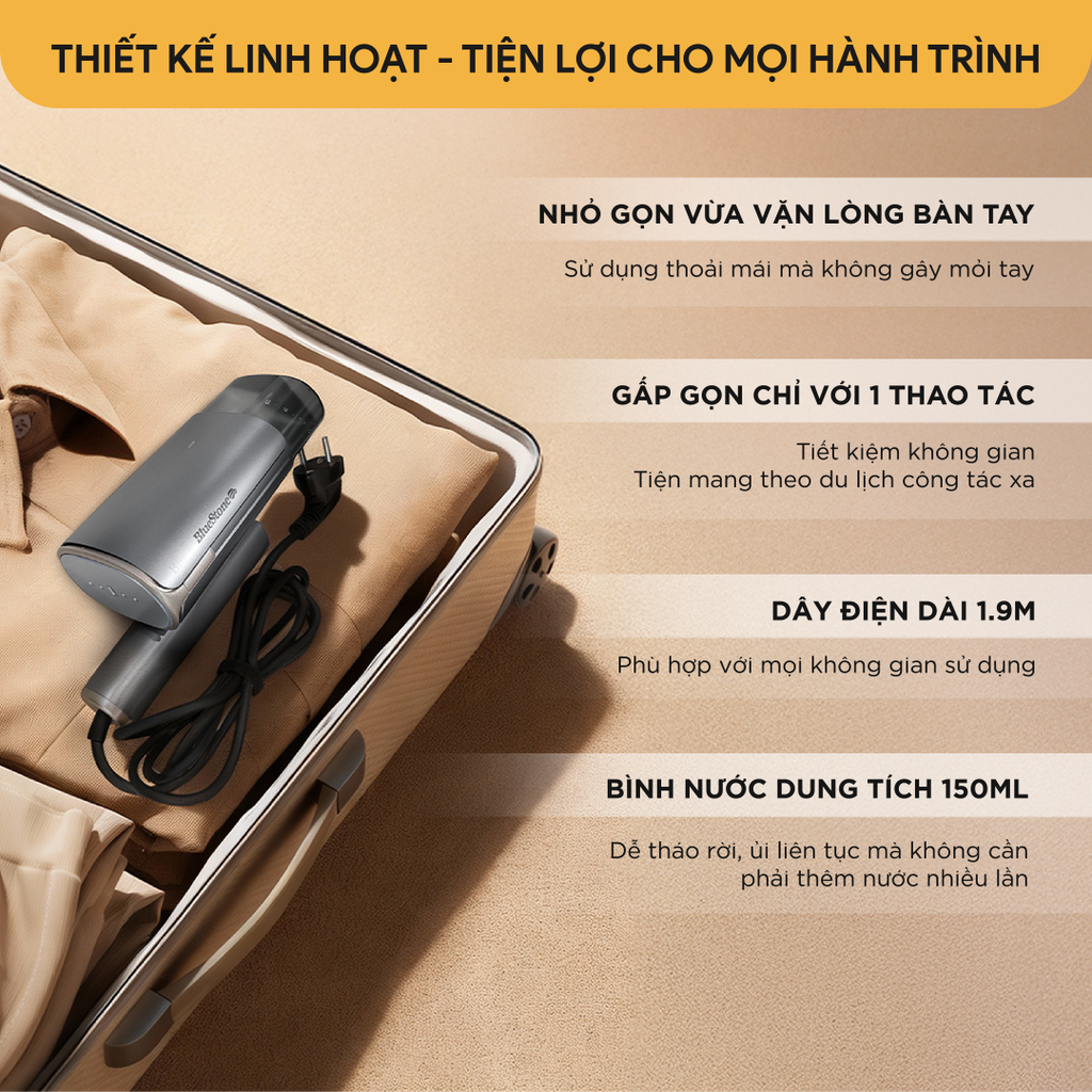 Bàn Ủi Hơi Nước Cầm Tay BlueStone GSB-4018 150ml 1200W