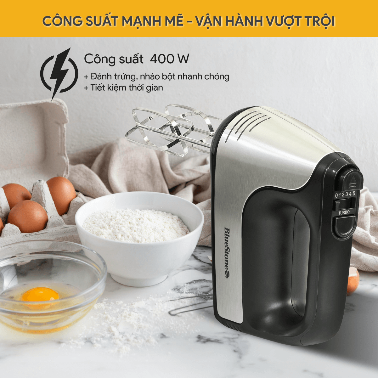 Máy Đánh Trứng Cầm Tay BlueStone HMB-6336 400W