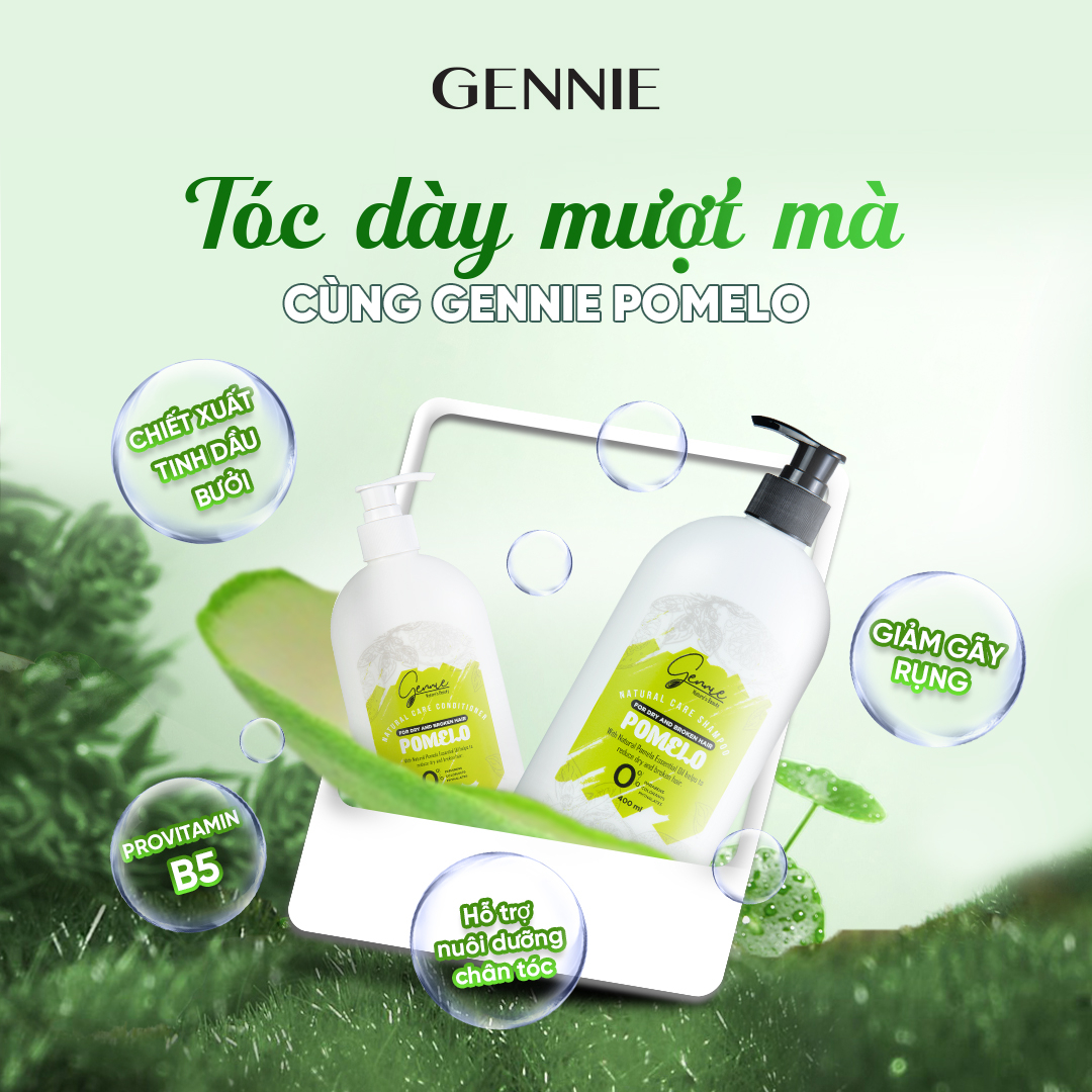 Dầu xã Gennie Natural Care tinh dầu Bưởi dành cho tóc khô và dễ gãy 400ml