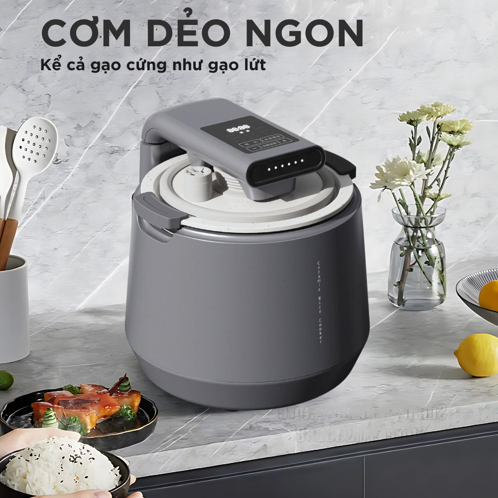 Nồi Cơm Điện Áp Suất Lòng Sứ Dưỡng Sinh Mishio MK396 dung tích 0.8L cho 1-2 người – Bí Quyết Cho Cơm Gạo Lứt