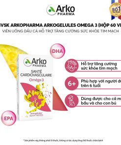 Viên uống ARKOPHARMA ARKOGELULES OMEGA 3 hỗ trợ tăng cường sức khỏe tim mạch (Hộp 60 viên)