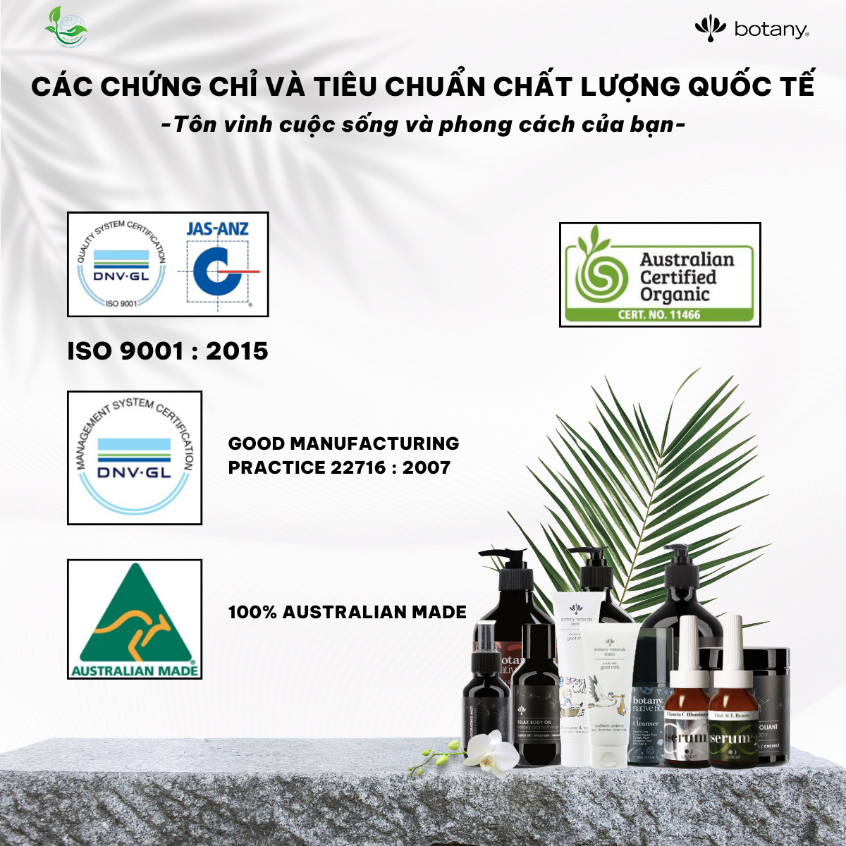 Sữa tắm tươi mát, sạch sâu, kháng viêm, giầu Vitamin C Botany- tinh dầu cam quýt, chanh sim, cam bergamot (chai 500ml)