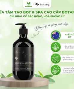 SỮA TẮM TẠO BỌT VÀ SPA CAO CẤP BOTANY -Cấp ẩm, đẹp da, kháng viêm-chi nhài, gỗ sắc hồng, hoa phong lữ (chai 500ml)