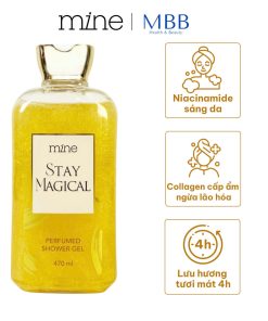 Gel tắm trắng nhũ vàng nước hoa Mine Stay Magical 470ml