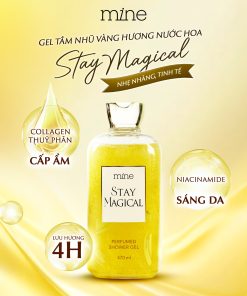 Gel tắm trắng nhũ vàng nước hoa Mine Stay Magical 470ml