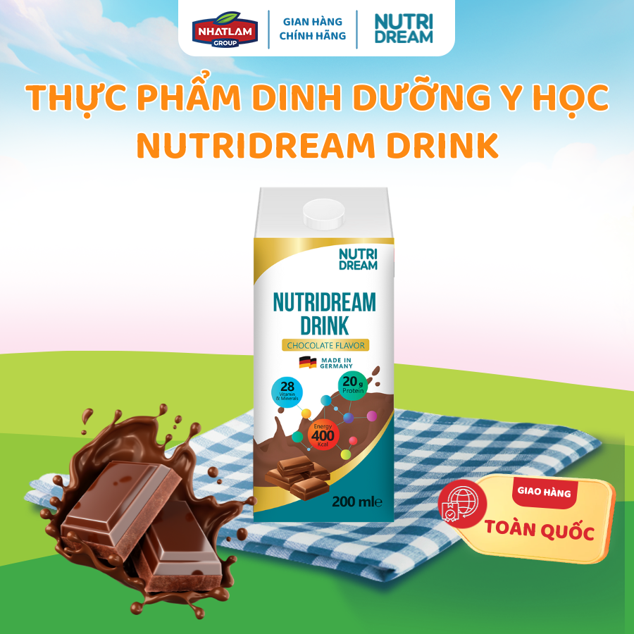 Thực phẩm dinh dưỡng Y học Nutridream – Vị Chocolate Nhập Khẩu Từ Đức