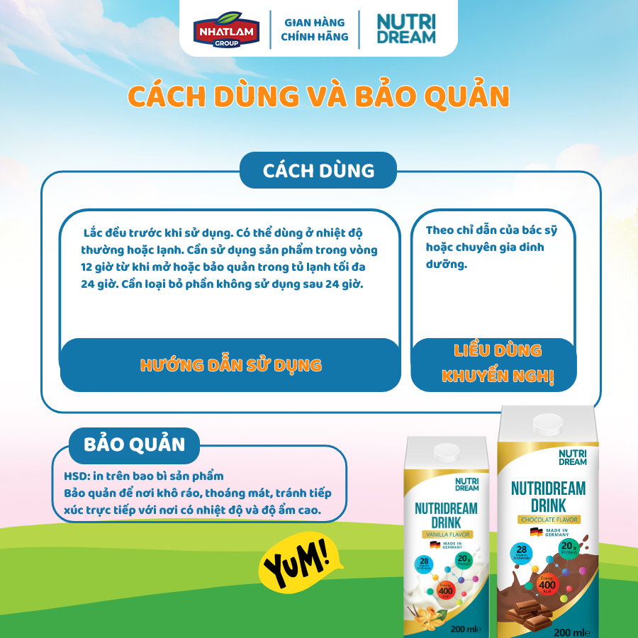 Thực phẩm dinh dưỡng Y học Nutridream – Vị Chocolate Nhập Khẩu Từ Đức