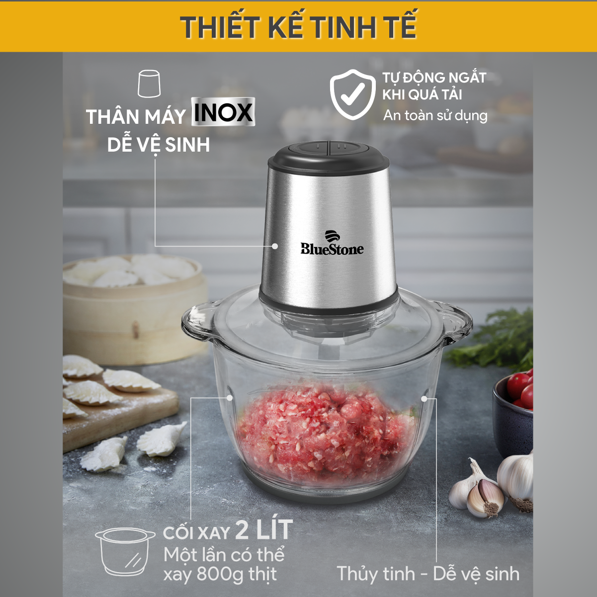 Máy Xay Thịt BlueStone CHB-5145 2 Lít 350W