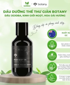 DẦU MASSAGE DƯỠNG DA THƯ GIÃN-Dưỡng ẩm, mềm mô, giãn cơ BOTANY- dầu jojoba/ kinh giới ngọt/ hoa oải hương