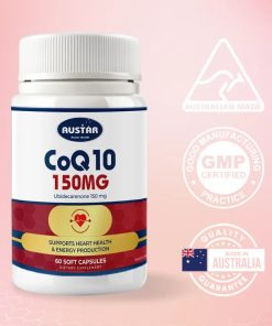 Viên uống Austar CoQ10 150mg – Hỗ Trợ Sức Khỏe Tim Mạch (Hộp 60 viên)