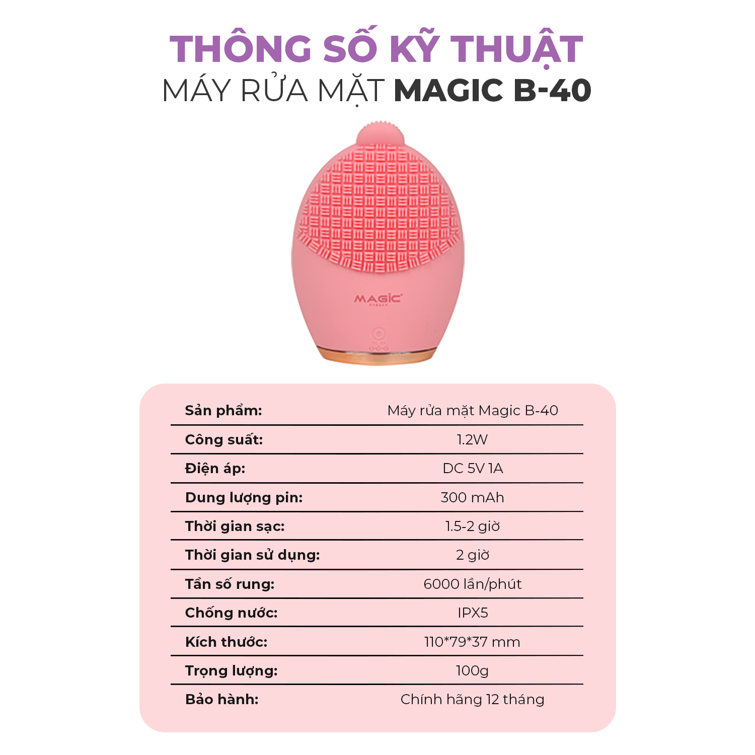 Máy rửa mặt Magic B-40