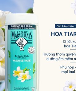 Gel tắm/ Sữa tắm và ngâm bồn dạng kem 92% hữu cơ LE PETIT MARSEILLAIS 650ml