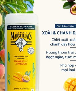 Gel tắm/ Sữa tắm và ngâm bồn dạng kem 92% hữu cơ LE PETIT MARSEILLAIS 650ml