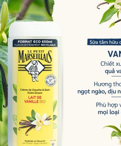 Gel tắm/ Sữa tắm và ngâm bồn dạng kem 92% hữu cơ LE PETIT MARSEILLAIS 650ml
