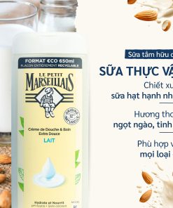 Gel tắm/ Sữa tắm và ngâm bồn dạng kem 92% hữu cơ LE PETIT MARSEILLAIS 650ml