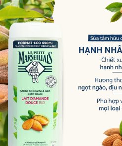 Gel tắm/ Sữa tắm và ngâm bồn dạng kem 92% hữu cơ LE PETIT MARSEILLAIS 650ml