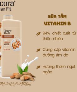 Sữa tắm DICORA URBAN FIT vitamin B hạnh nhân và các loại hạt 750ml