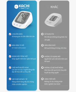 Máy đo huyết áp bắp tay Kachi JN-163B có trợ lý đọc kết quả tiếng Việt hỗ trợ người cao tuổi mắt kém