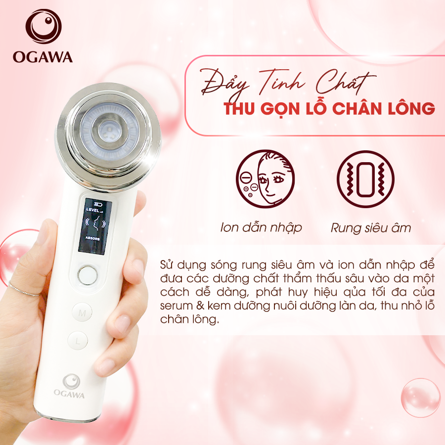 Máy nâng cơ mặt đẩy tinh chất trị liệu bằng ánh sáng RF (OB-063), hiệu Ogawa