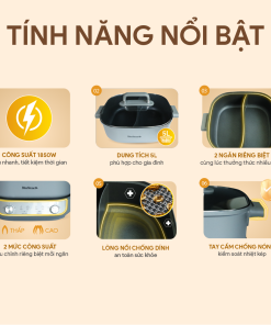 Nồi Lẩu Điện Đa Năng BlueStone MPB-7257 5 Lít 1850W