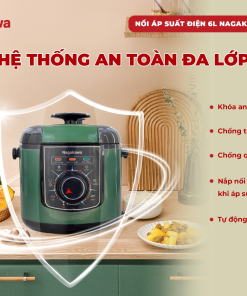 Nồi áp suất điện 6L inox 304 Nagakawa NEP5369